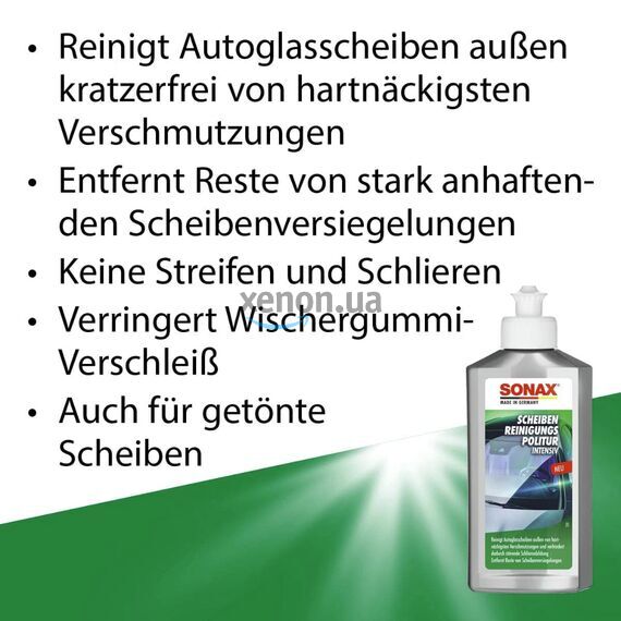 SONAX Scheiben Reinigungs Politur intensiv полироль для глубокой очистки стекла 250 мл, изображение 6